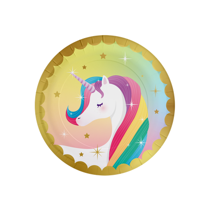 Enhörning Tallrikar Färgade 23cm 8st