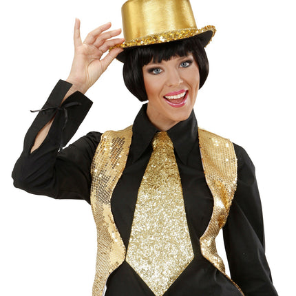 Guldhalsband Glitter med resår