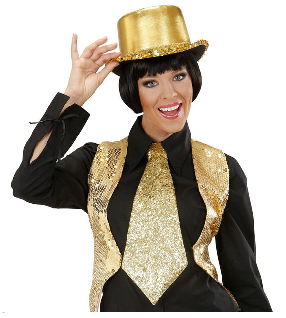 Guldhalsband Glitter med resår