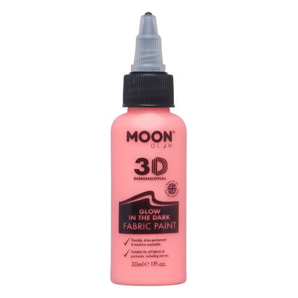 Moon Glow Glow Glow in the Dark Tygfärg Röd 30ml