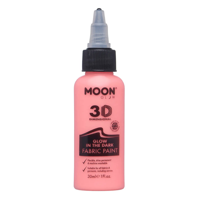 Moon Glow Glow Glow in the Dark Tygfärg Röd 30ml