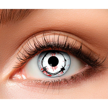 Vita färgade linser Taggtråd