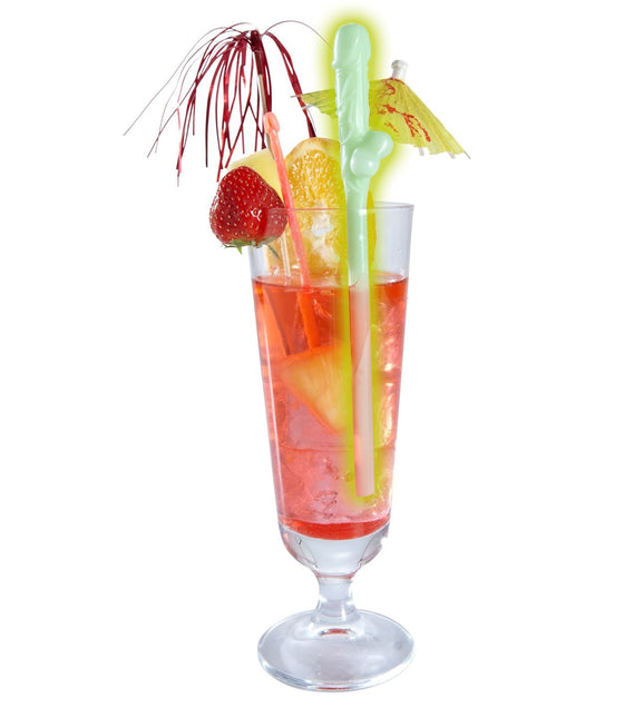 Sugrör Dick Glow In The Dark 6st