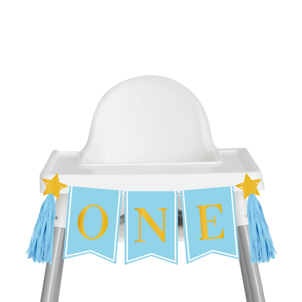 1 års dekorationspaket Blå barnstol