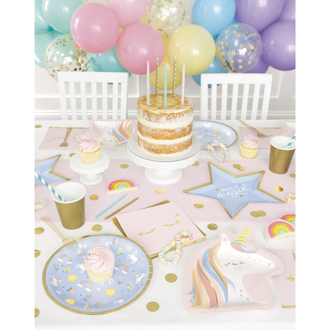 Unicorn Servetter Guld Rosa 16st