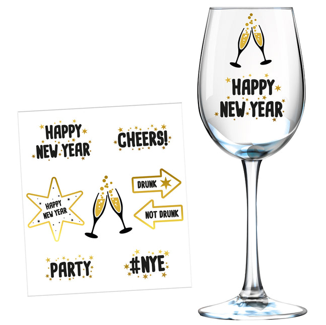 Nyårsafton Fönsterklistermärken 8st