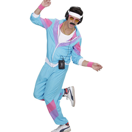 Neon 80S Träningsoverall Fault Blå