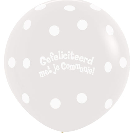 Ballonger Kommunion Polka Dots Crystal Clear 91cm 2st