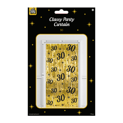 30 år Dörrgardin Guld Svart