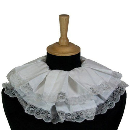 Pete's Collar Plisserad med spets Vit