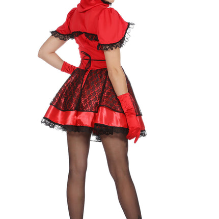 Kapuschongklänning för kvinnor Röd