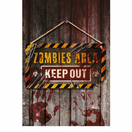 Halloween Dörrskylt Zombies Område 35cm
