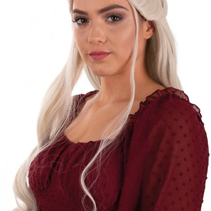 Dainerys Princess Of Dragonstone Lång peruk med flätor blond