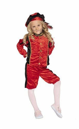 Pietenpak Kind Velours Röd/Svart