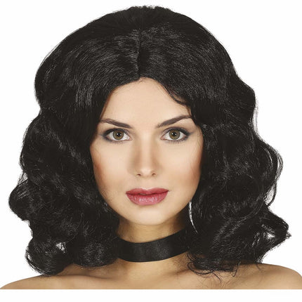 Svart peruk kort hår