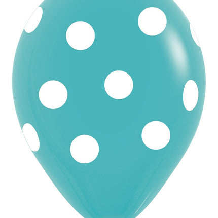 Ballonger Vit Polka Dots Mix 30cm 25st