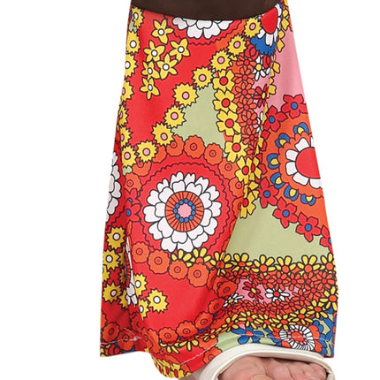 Hippie 60S Kostym Färgade Män Med Brun Väst