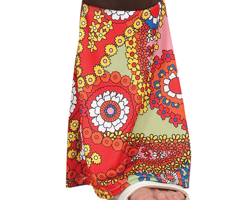 Hippie 60S Kostym Färgade Män Med Brun Väst