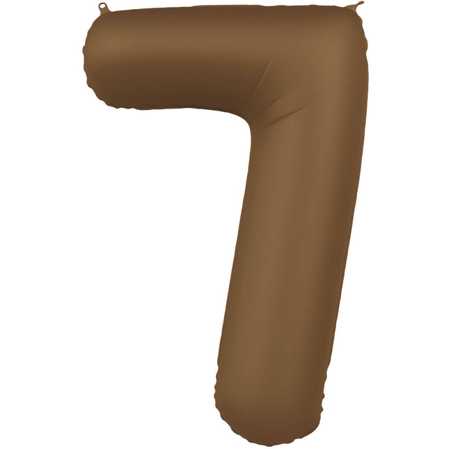 7 års figurballong brun matt 86 cm