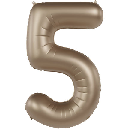 5 års figurballong guld 86 cm