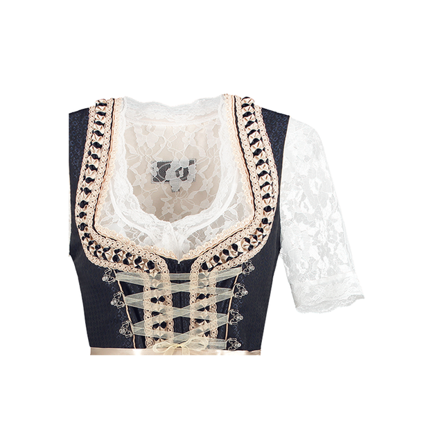 Vit Blå Dirndlklänning Oktoberfest Ladies 2 delar