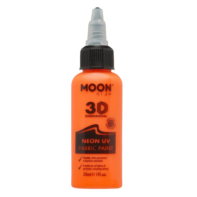 Moon Glow Neon UV-tygfärg 30ml Intensiv orange 30ml