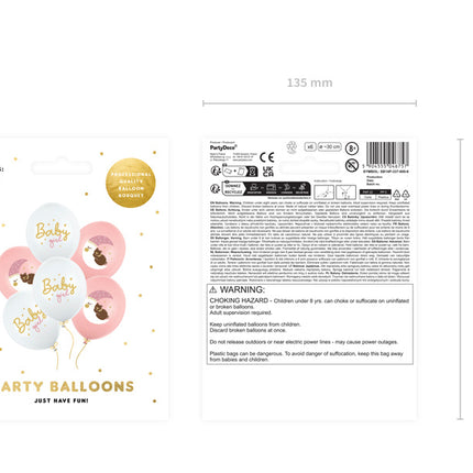 Babyballonger Rosa 30cm 6st