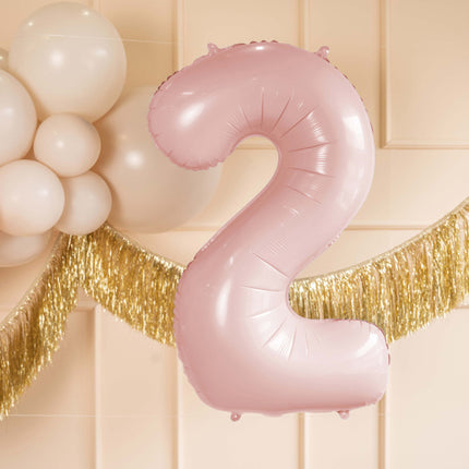 2 års figurballong ljusrosa tom 72 cm