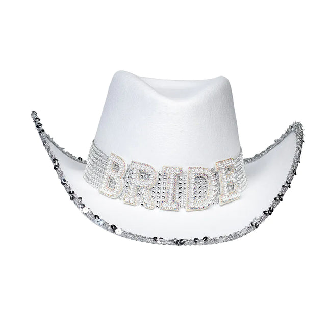 Bröllop Cowboyhatt Brud Glitter
