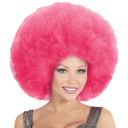 Rosa Peruk Afro Extra Stor