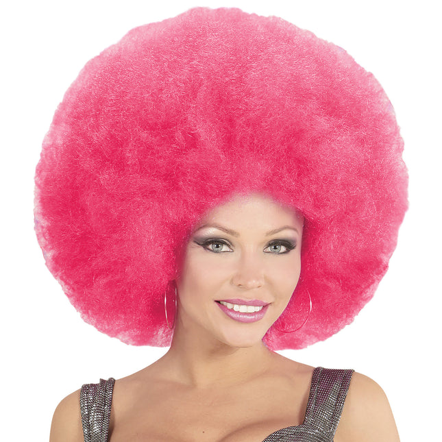 Rosa Peruk Afro Extra Stor