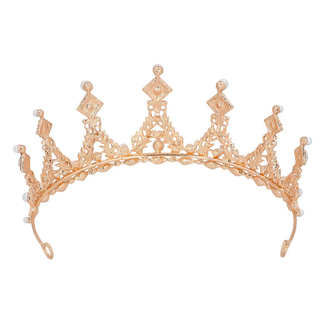 Tiara i roséguld metall