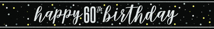 Happy Birthday Banner Svart 60 år 2,74 m