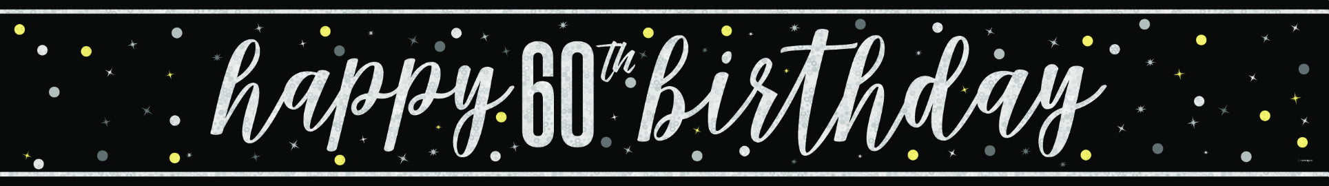 Happy Birthday Banner Svart 60 år 2,74 m