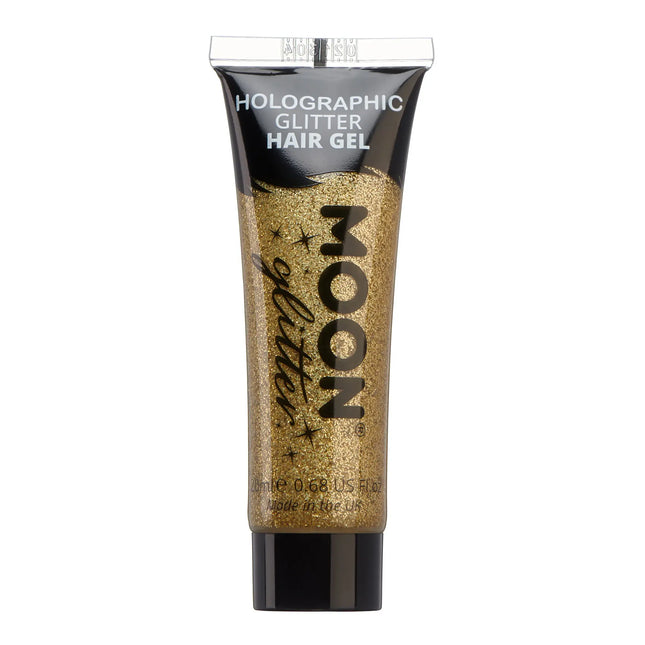 Moon Glitter Holografisk Glitter Hårgel Guld 20ml