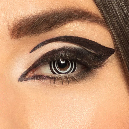 Svarta färgade linser Vit spiral 3Mnd