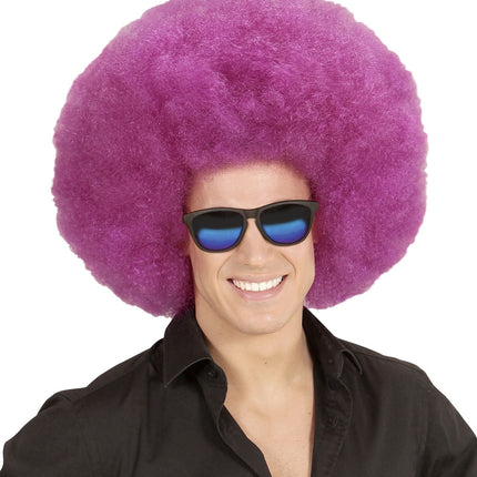Lila Peruk Afro Extra Stor