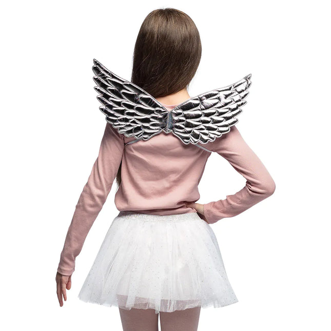 Ängel Tillbehör Set Vit Silver Flicka