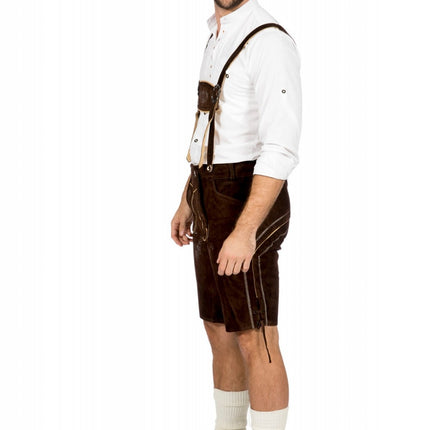 Mörkbrun Lederhose Herr Kort