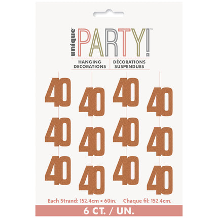 40 År Hängande Dekoration Roséguld 1,52m