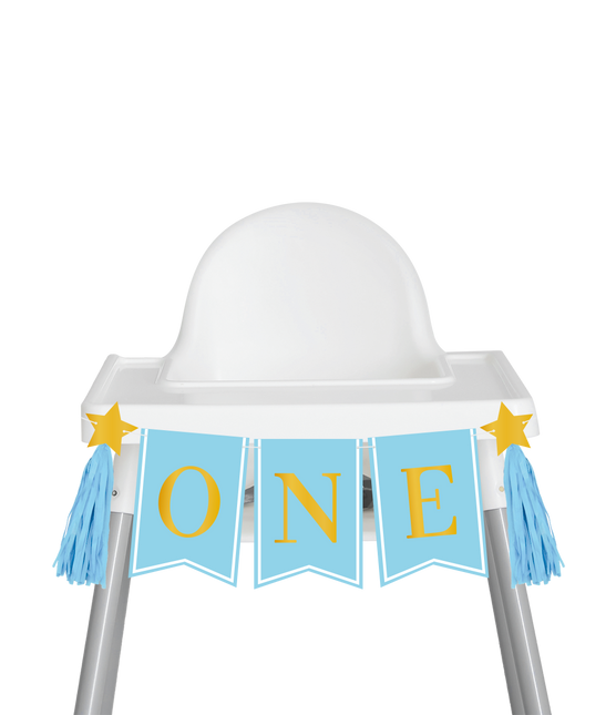 1 års dekorationspaket Blå barnstol