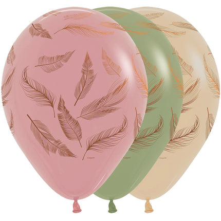 Ballonger Fjädrar Mix Koppar Ink 30cm 25st