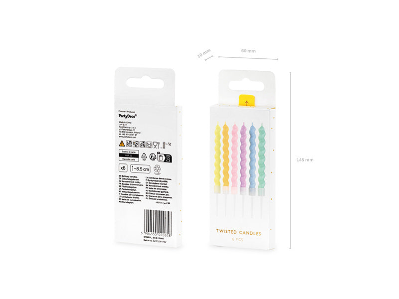 Pastelljus 8,5cm 6st