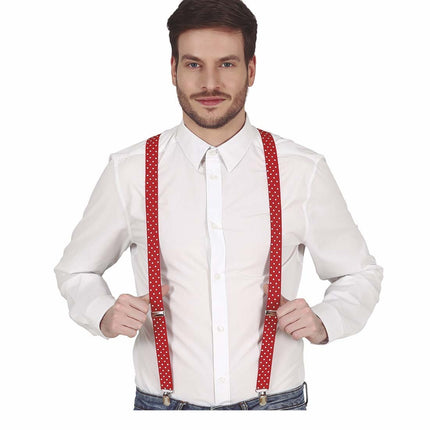 Röda hängslen Prickar