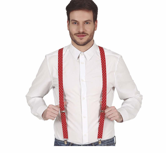 Röda hängslen Prickar