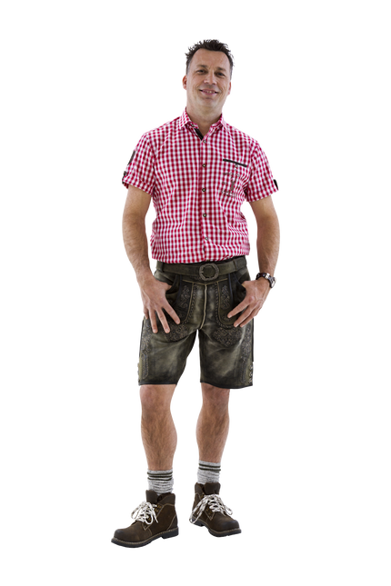 Röd Vit Blus Herr Kortärmad Traditionell Rutig