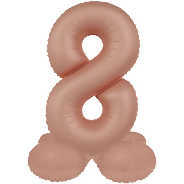 8 års figurballong roséguld matt 41 cm