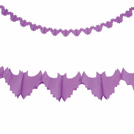 Halloween Girlande Lila Fladdermöss 3m