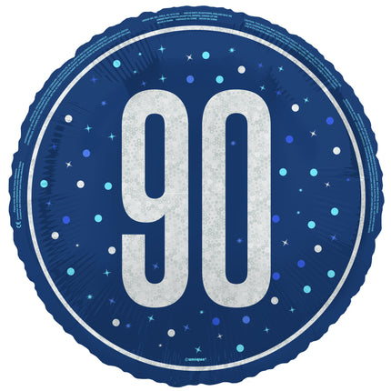 90 år Heliumballong Blå Tom 45cm