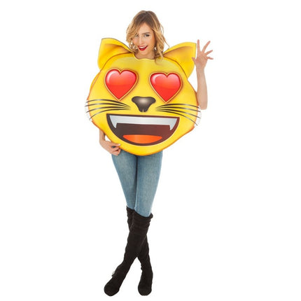 Kostym Emoji Katt Hjärta